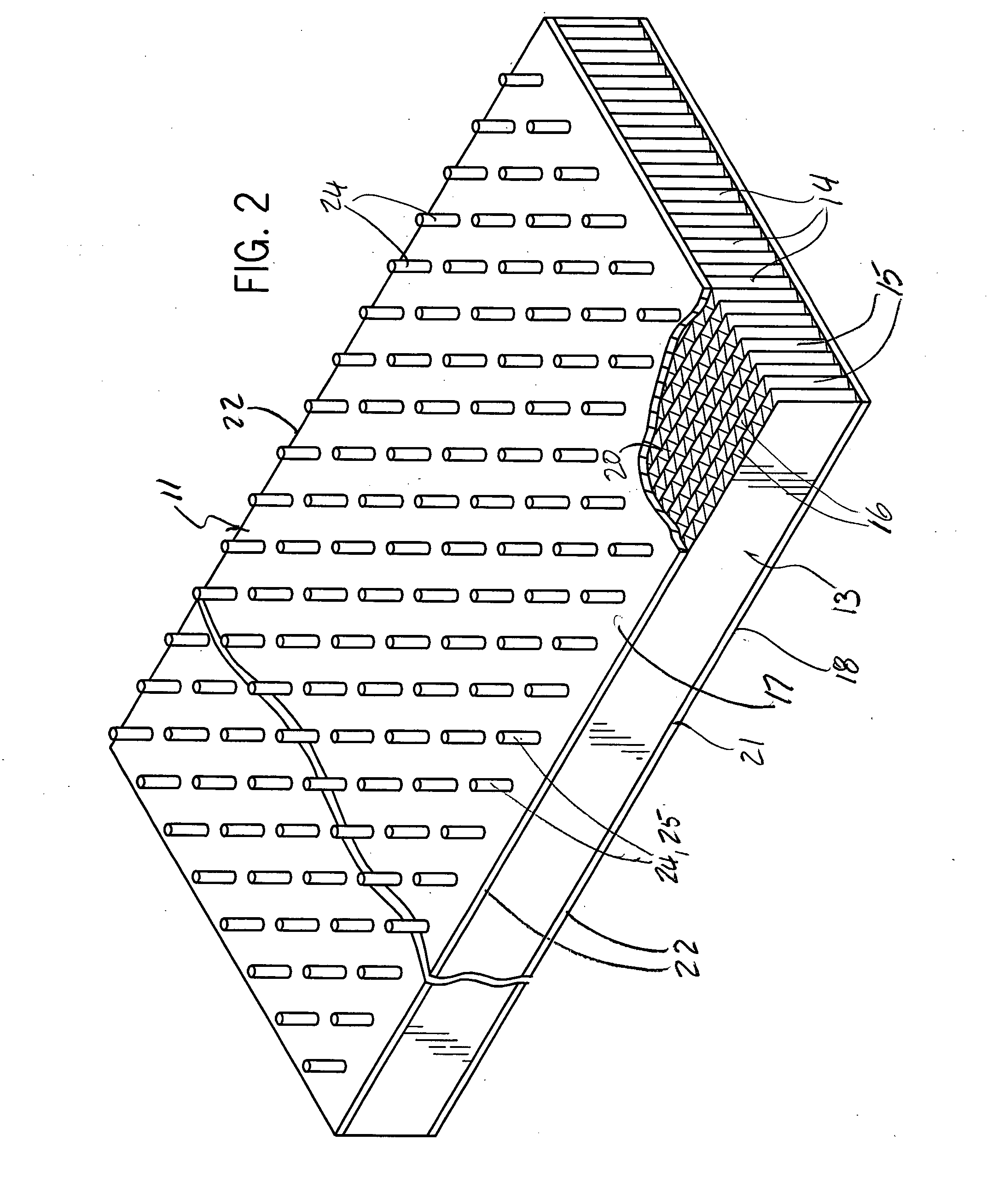 Hollow core floor and deck element