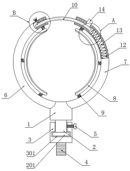 An adjustable angle leaky cable fixture