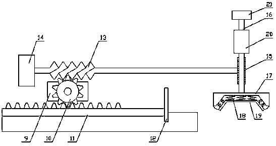 Space-saving machining center with scrap iron pressing block function