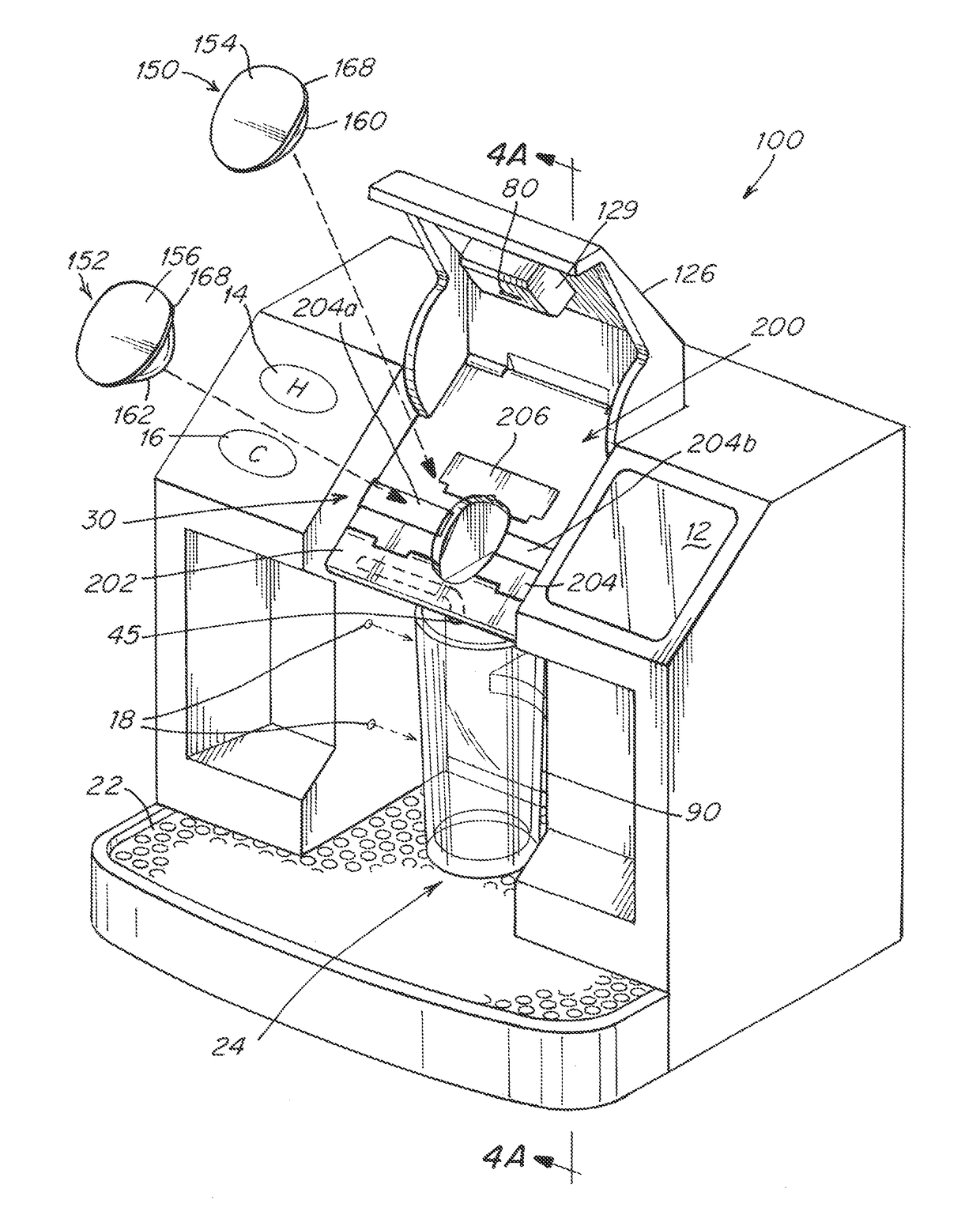 Capsule based system for preparing and dispensing a beverage