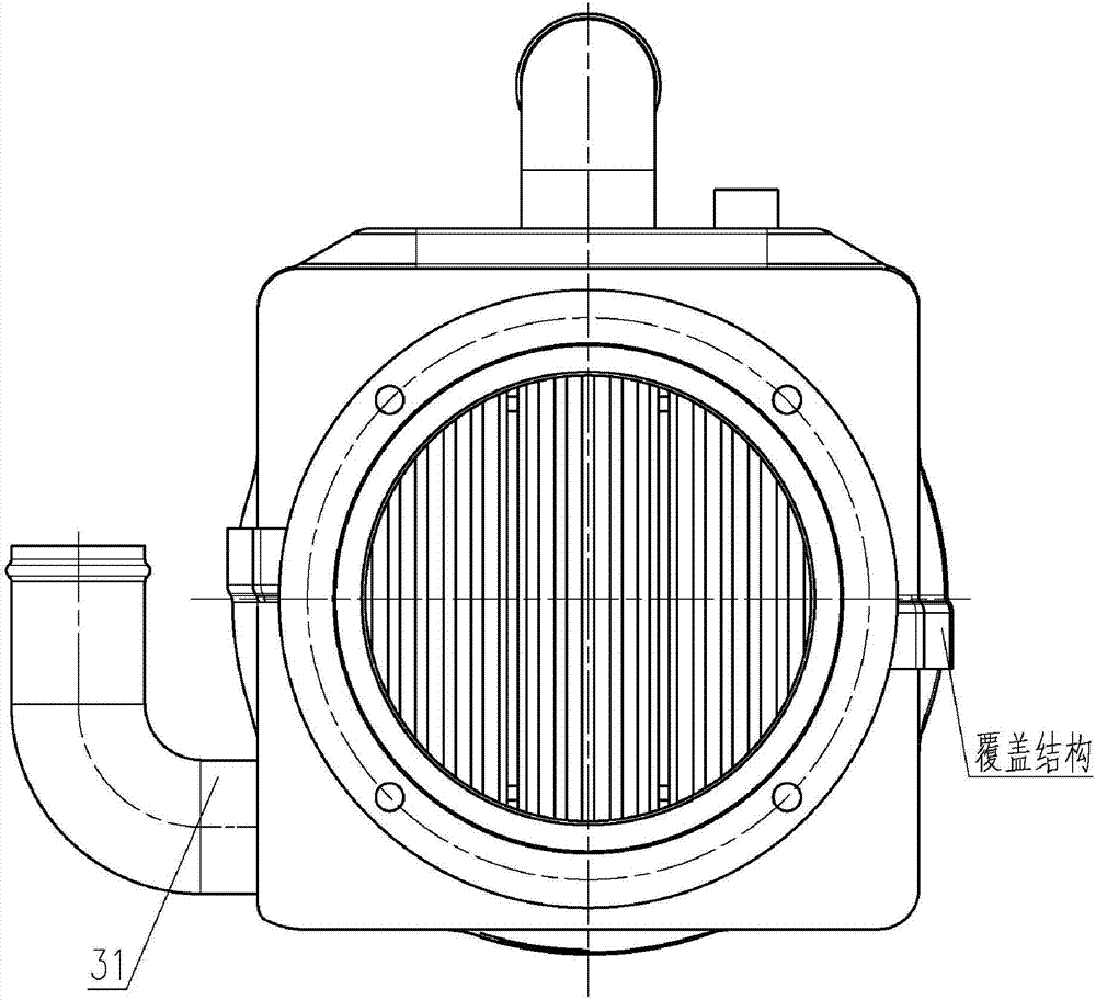 Heat exchange device capable of realizing combustion waste heat utilization and provided with flow guide structures