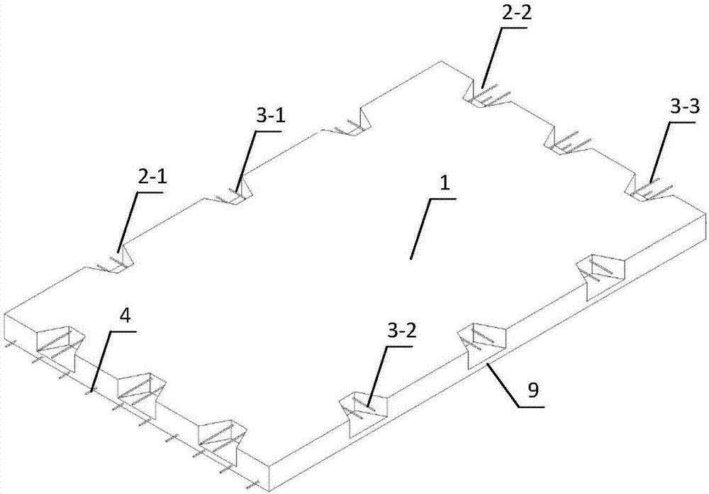 Construction method of post-cast tooth groove connecting assembling type roof