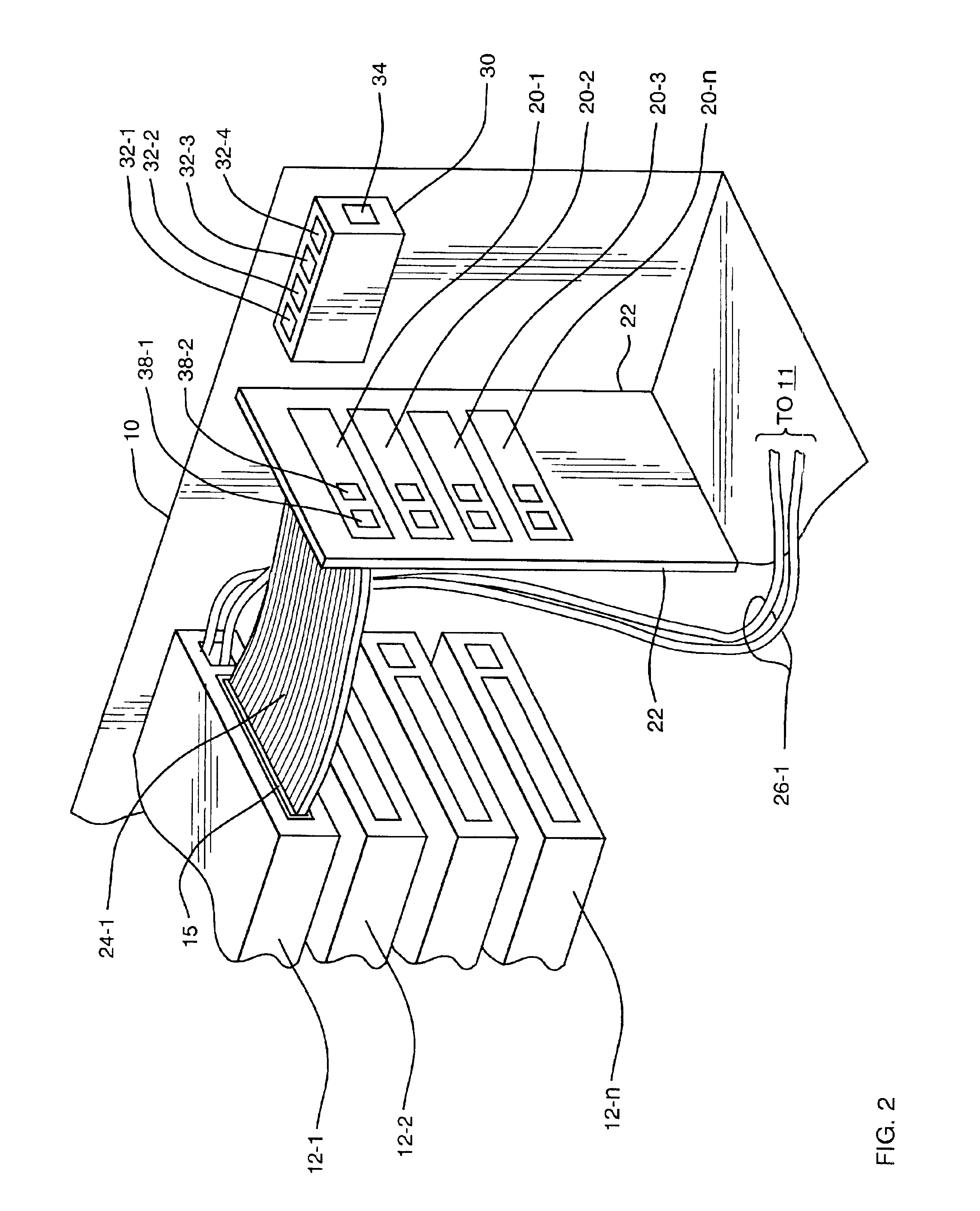 Data bank providing connectivity among multiple mass storage media devices using daisy chained universal bus interface