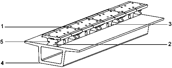 Wide flange beam slab plate type rail beam