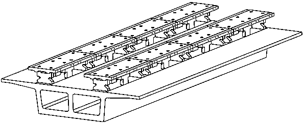 Wide flange beam slab plate type rail beam