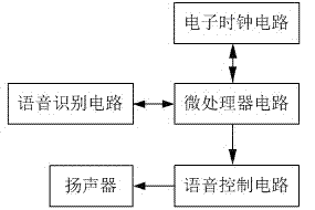 Non-key electron time telling clock utilizing speech recognition technology