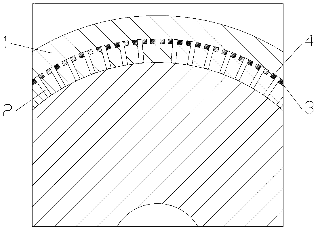 Structure of copper bush of amorphous crystallizer