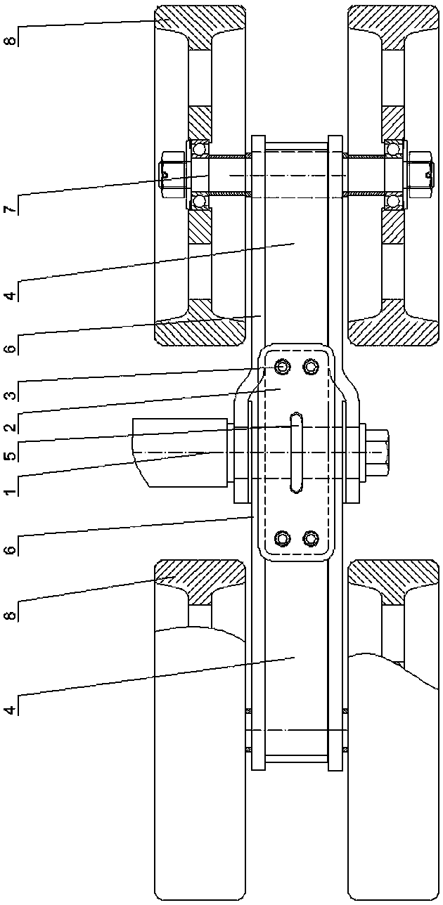 Shock absorber for supporting wheel train