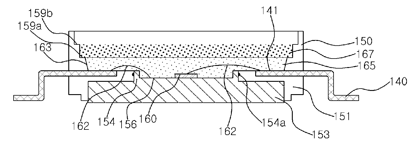 Light Emitting Diode Package Having Multiple Molding Resins