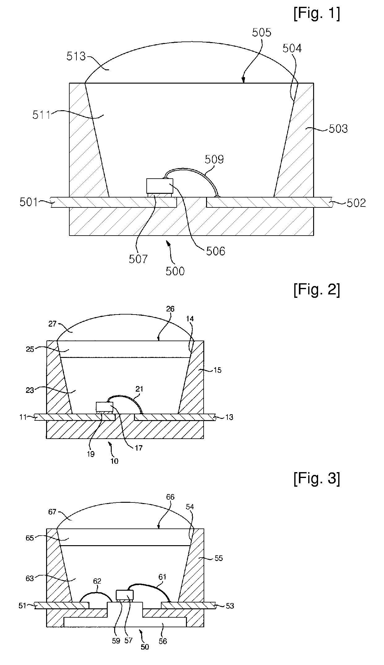 Light Emitting Diode Package Having Multiple Molding Resins