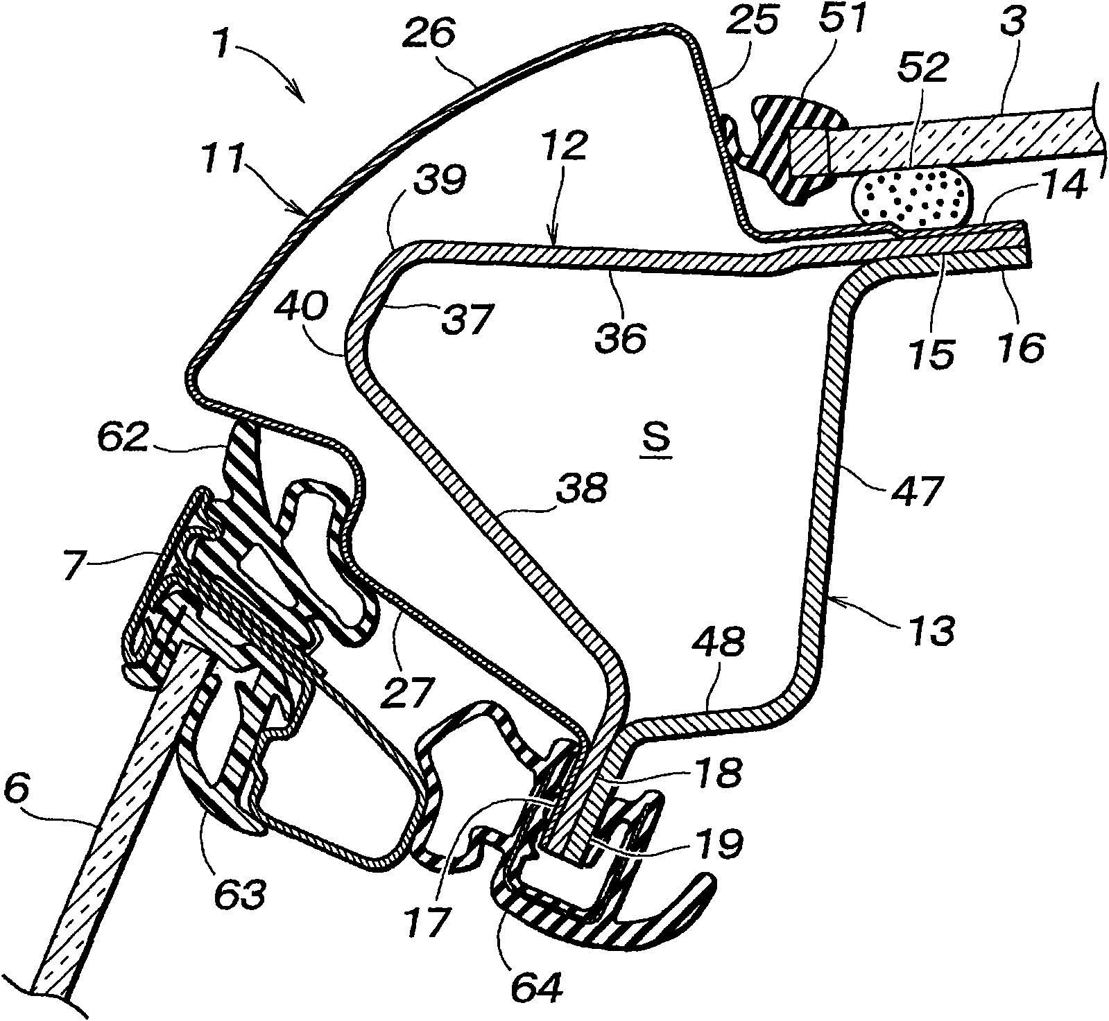 Structure for vehicle body side section