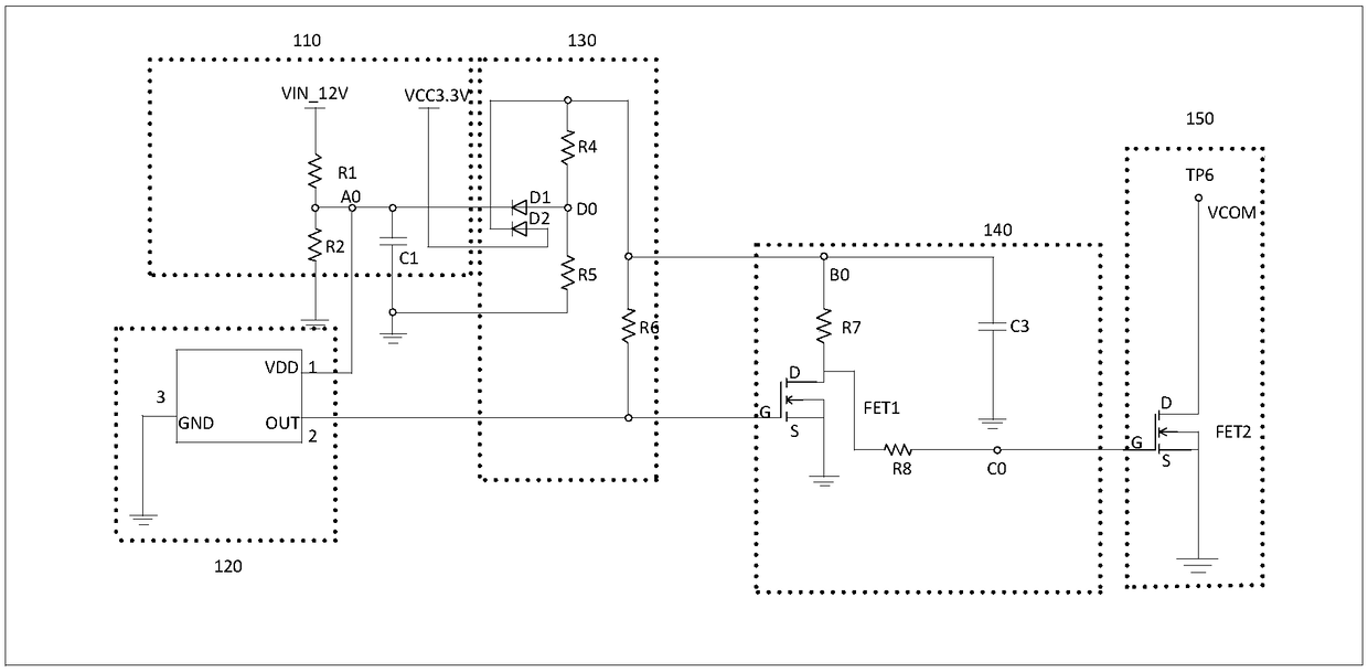 Circuit and method for eliminating power-down residual image of IGZO display panel