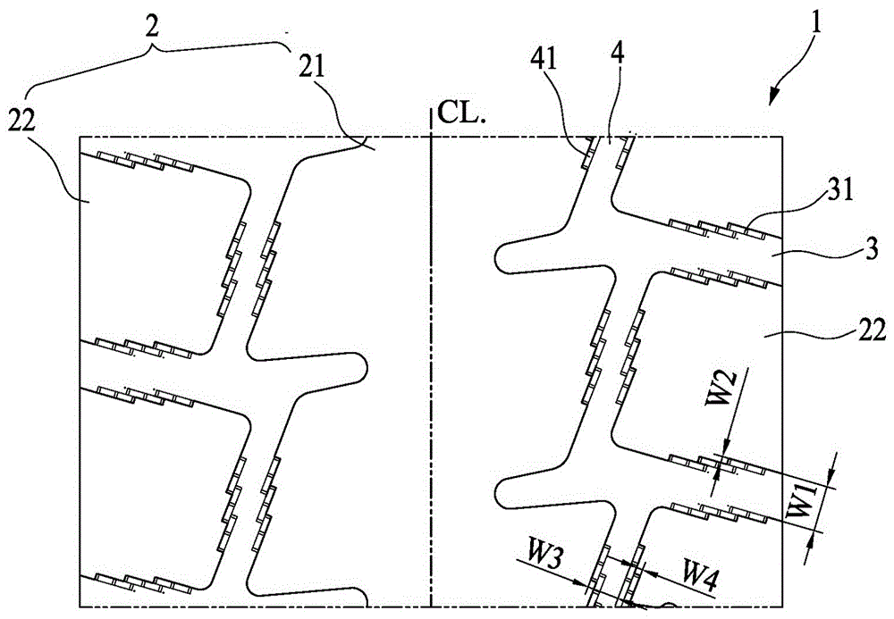 Trench wall structure of pneumatic tire tread pattern