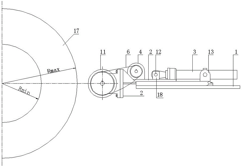 An adjustable uncoiler material head feeding device that can effectively compress the strip