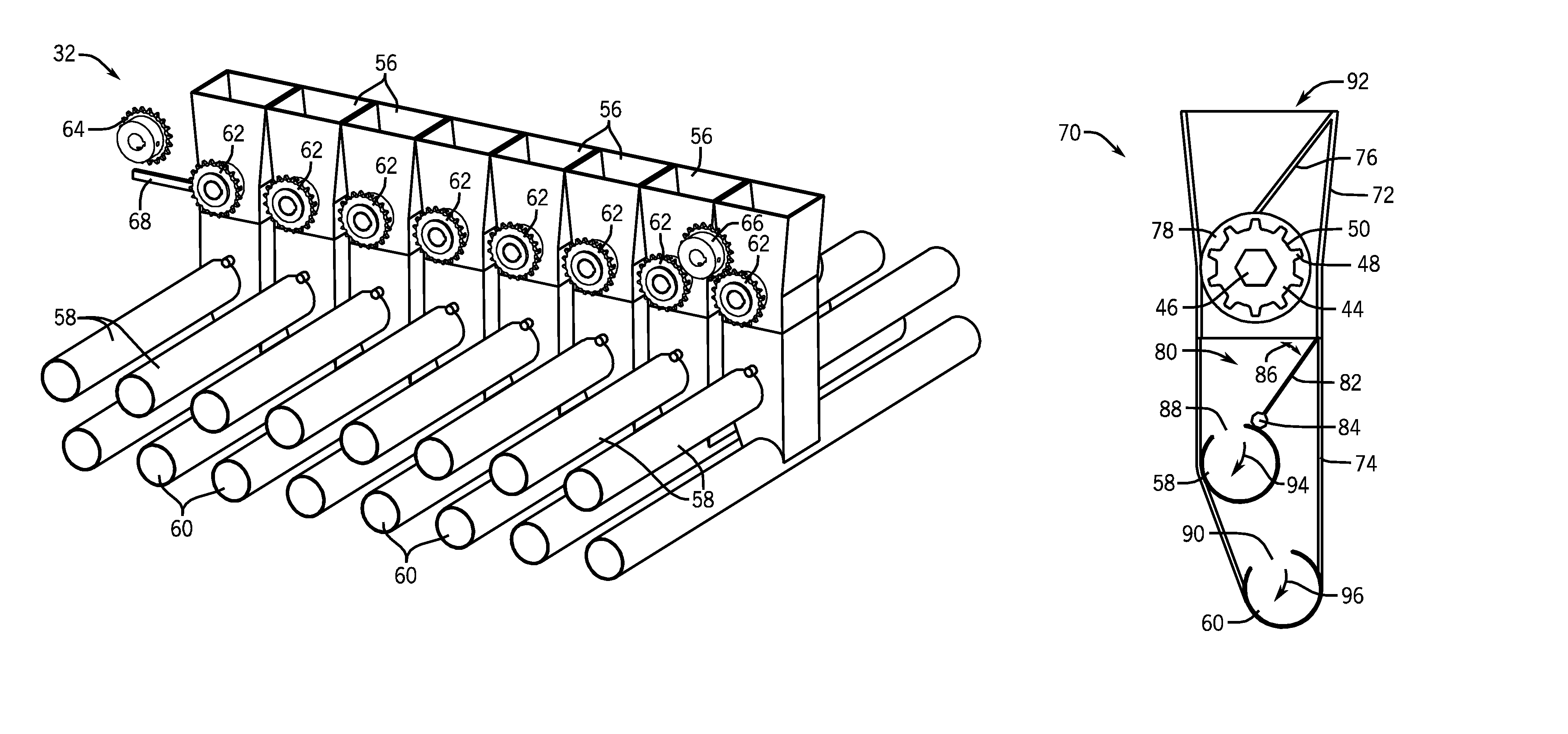 Variable geometry meter roller