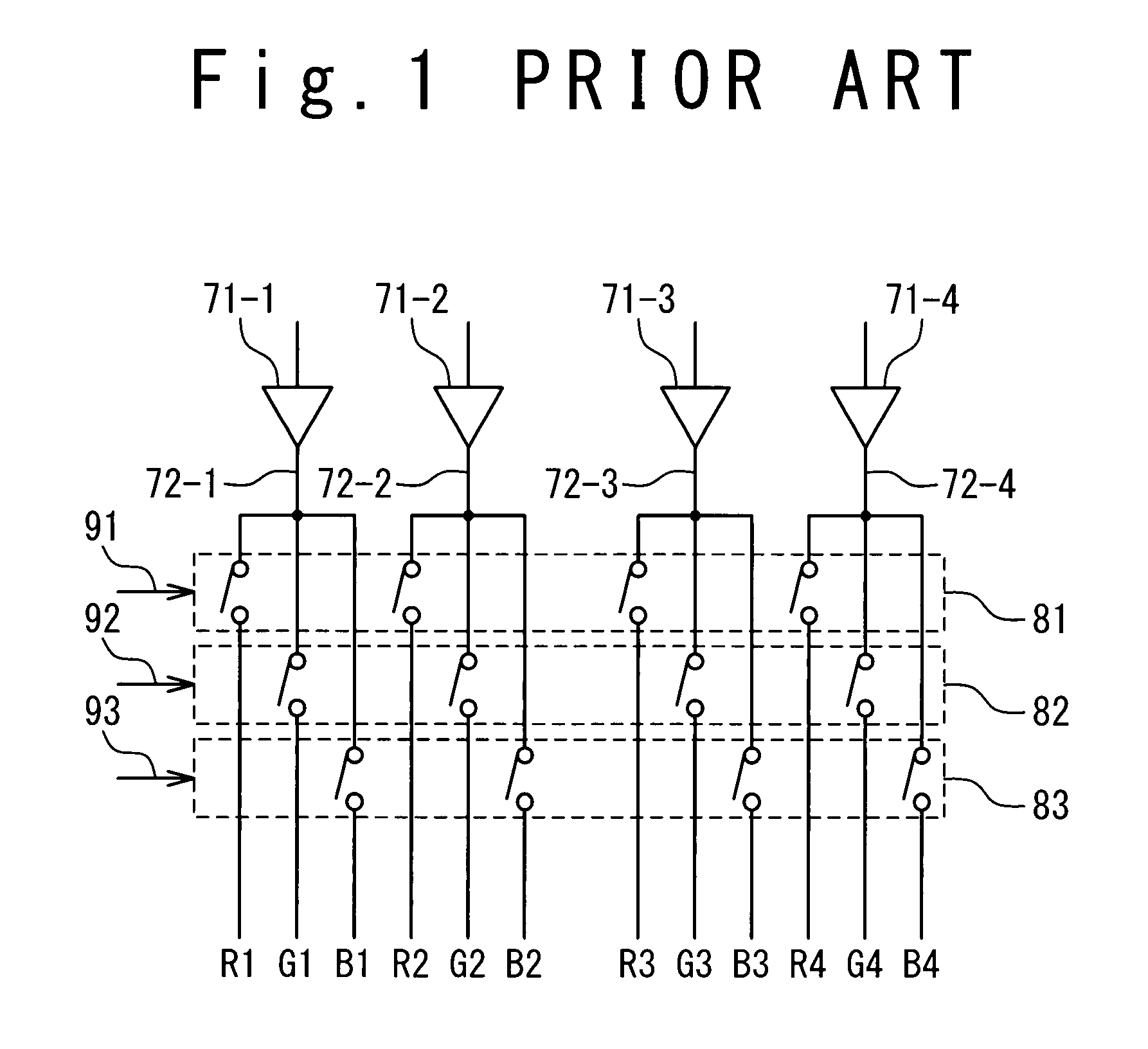 Displaying apparatus using data line driving circuit and data line driving method