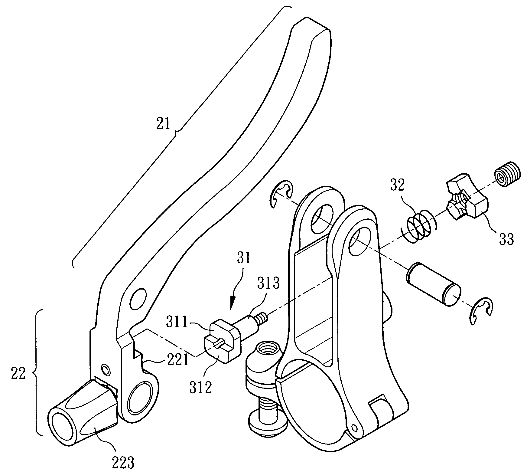 Quick-release device of a bicycle brake cable