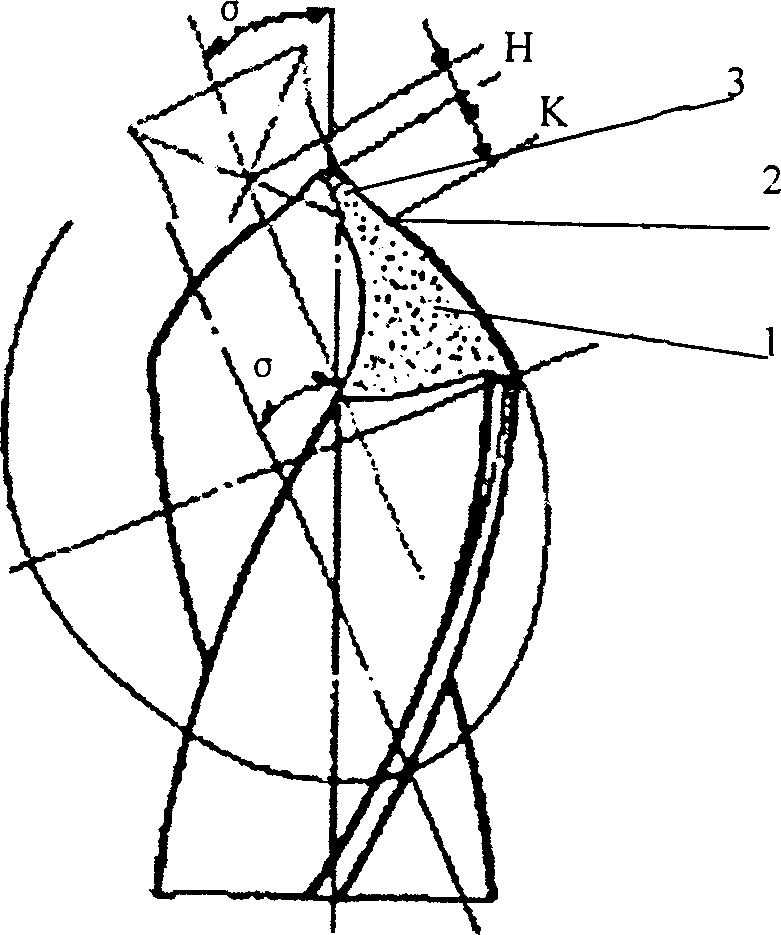 Hyperboloid-ellipsoid combined rear tool face twist drill