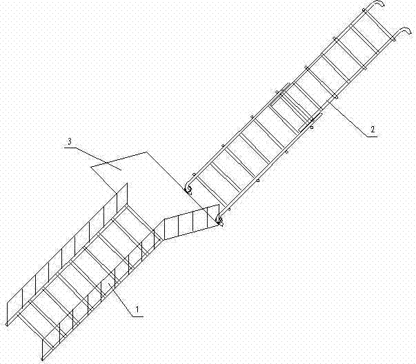 Once mounting, locating and constructing method for steel ladder outside concrete silo following sliding mould construction