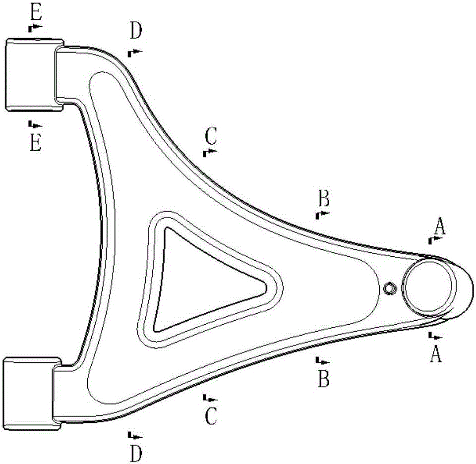 Forging forming method of triangular aluminum alloy control arm