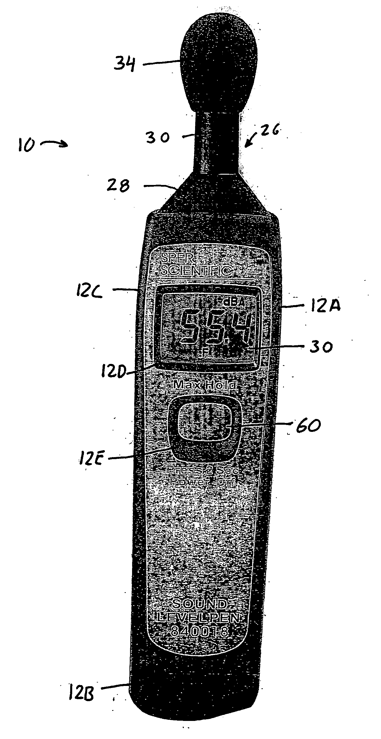 Single button operating sound level meter and method therefor