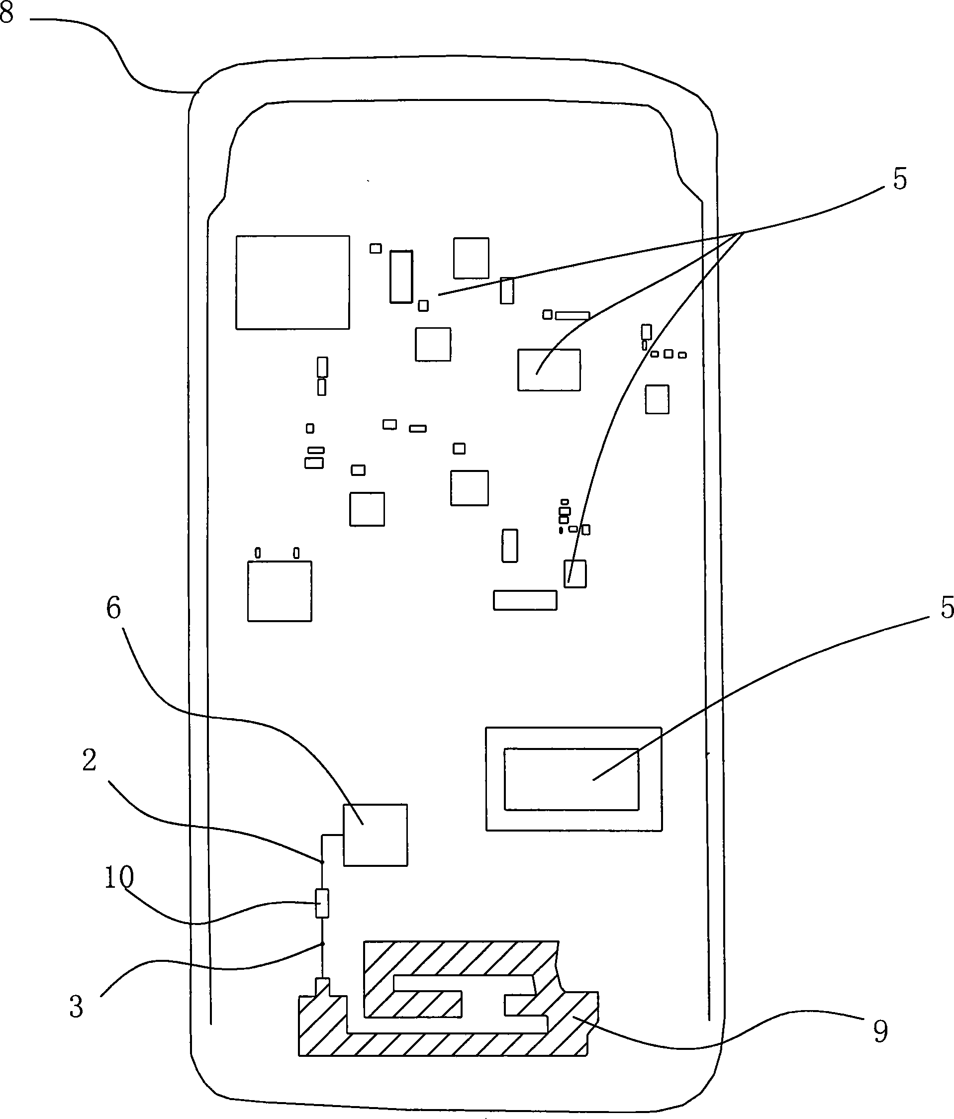 An antenna device for dual-frequency mobile phone