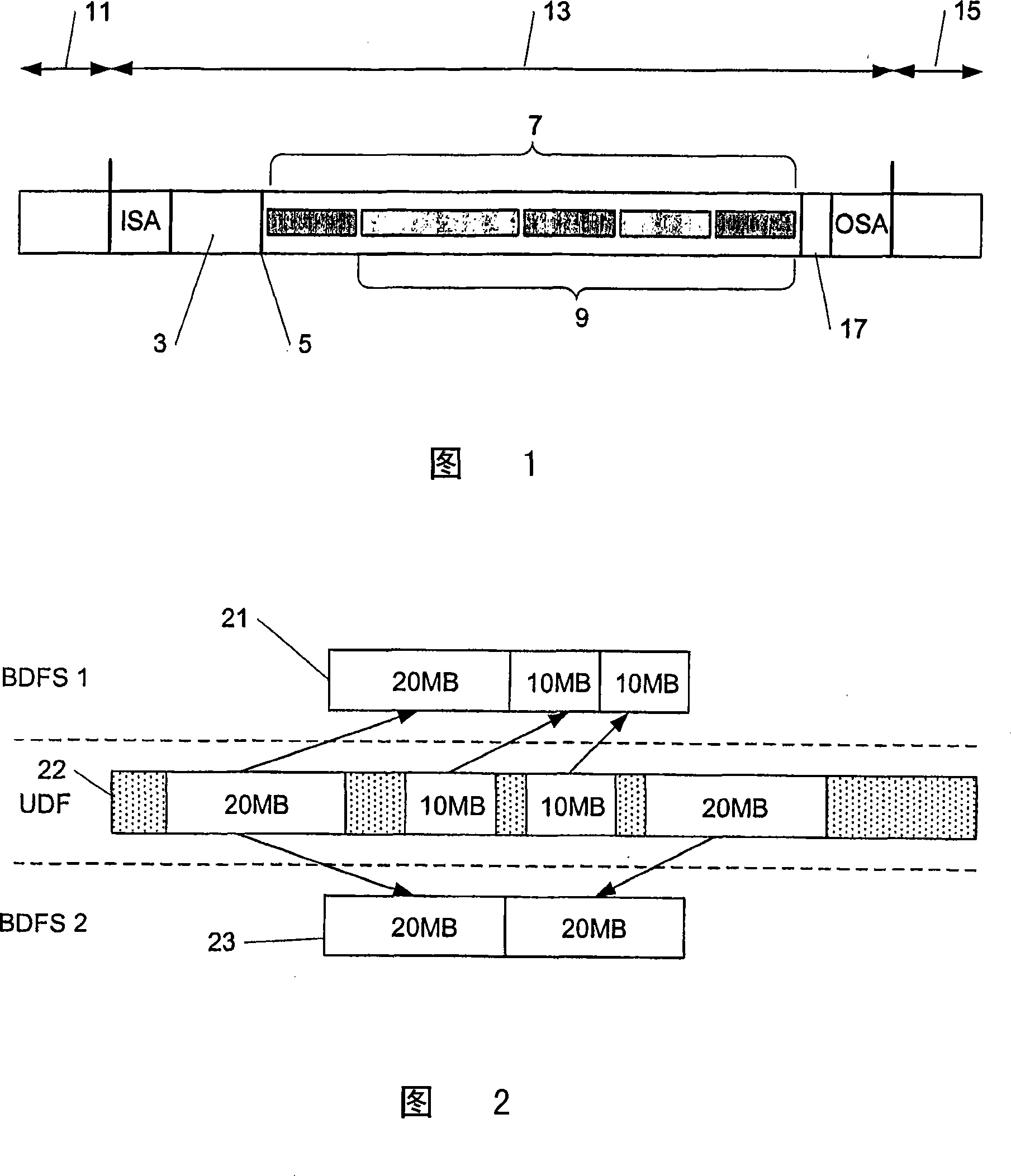 Mapping UDF and BDFS extents