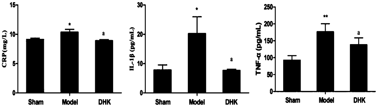 Novel application of Danhong blood stasis dispersing composition