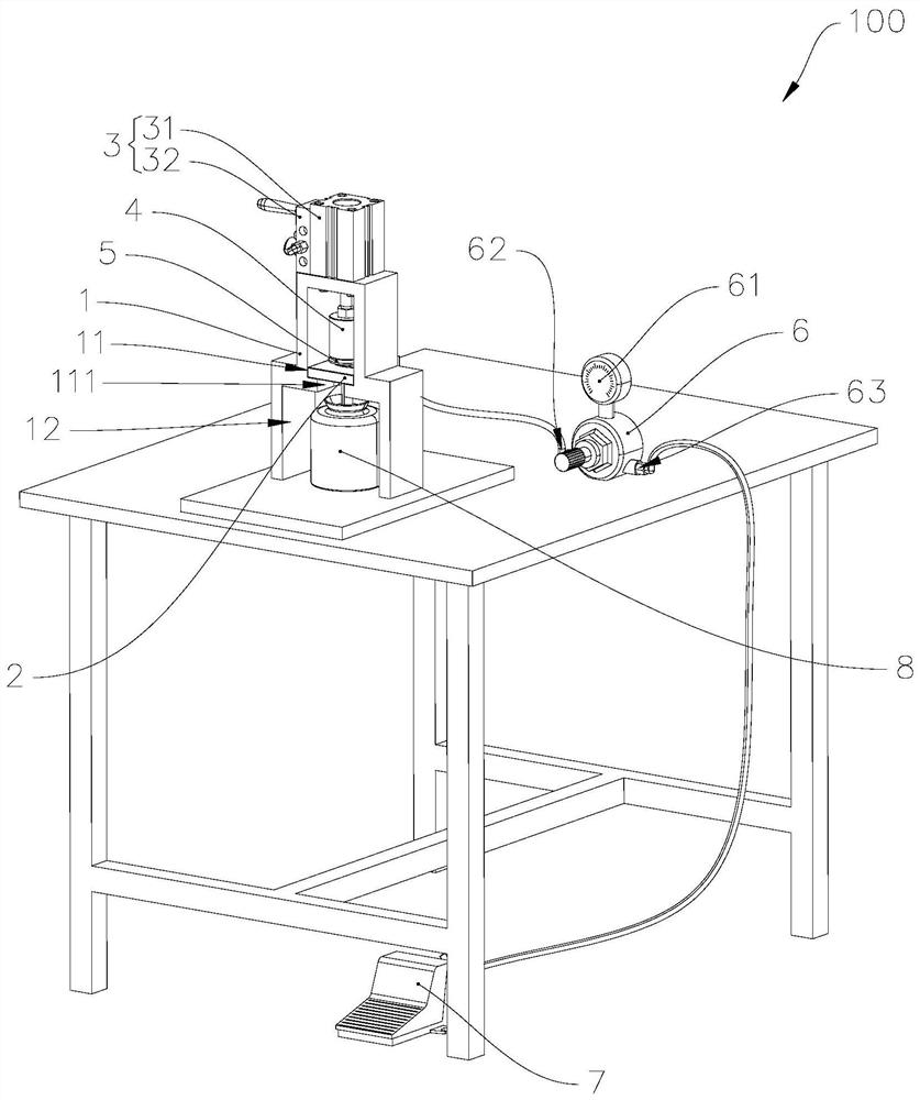 Needle cylinder conical joint air tightness detector and injector processing system