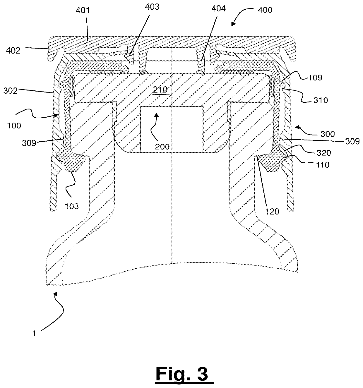 Method for sealingly closing a bottle and associated sealingly closed bottle