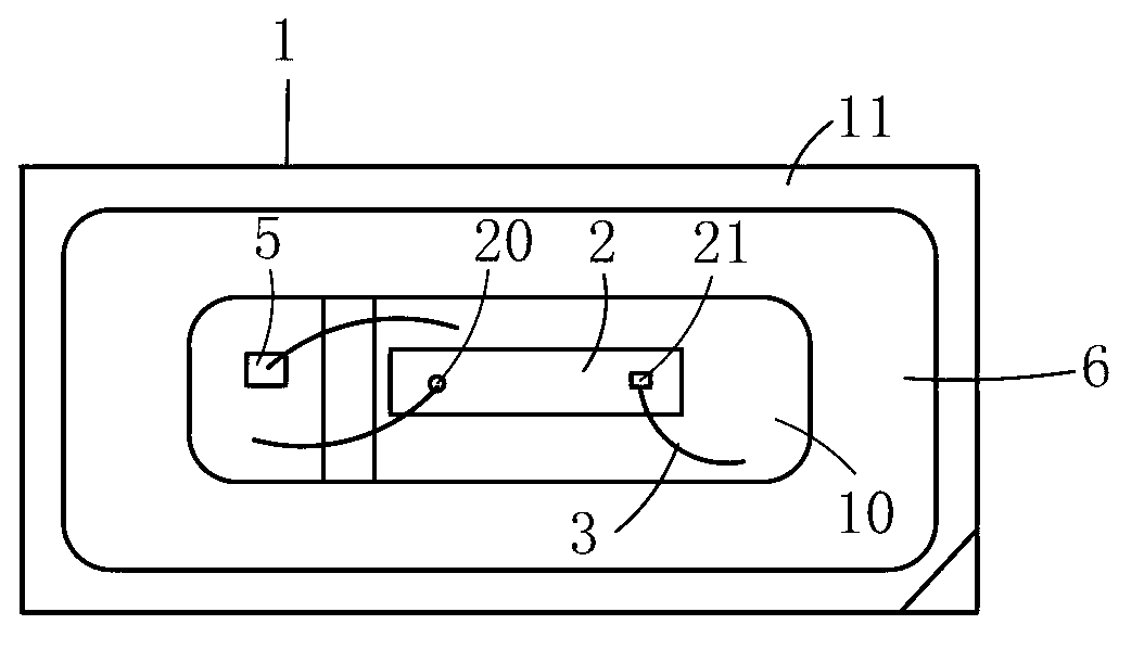 White-light LED (Light Emitting Diode) and packaging method thereof