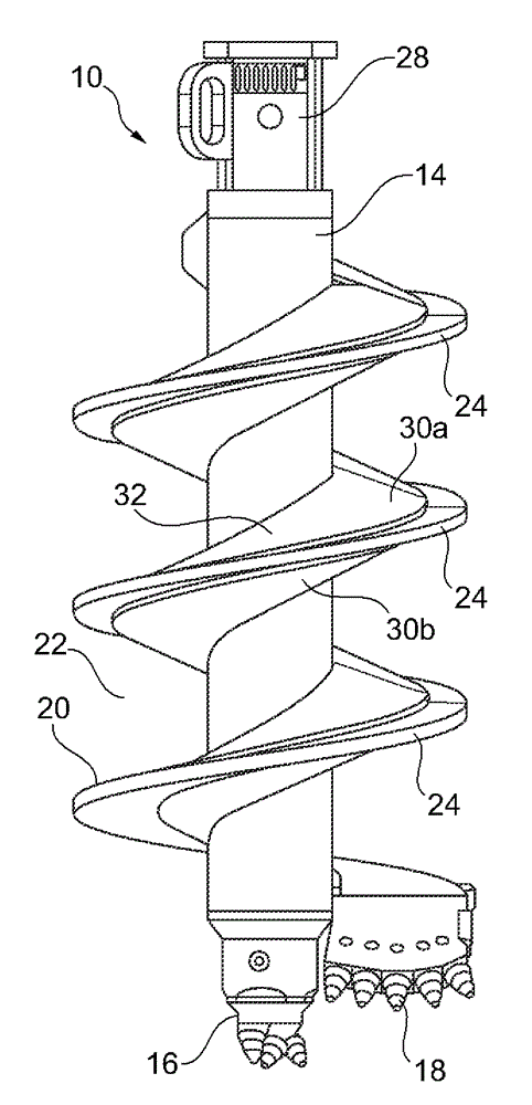 Auger drive for drilling into soil