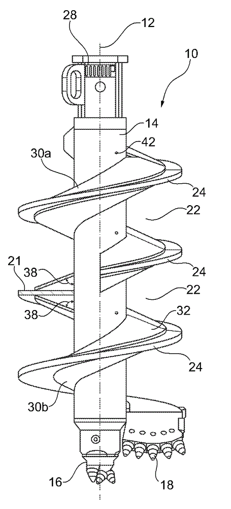 Auger drive for drilling into soil