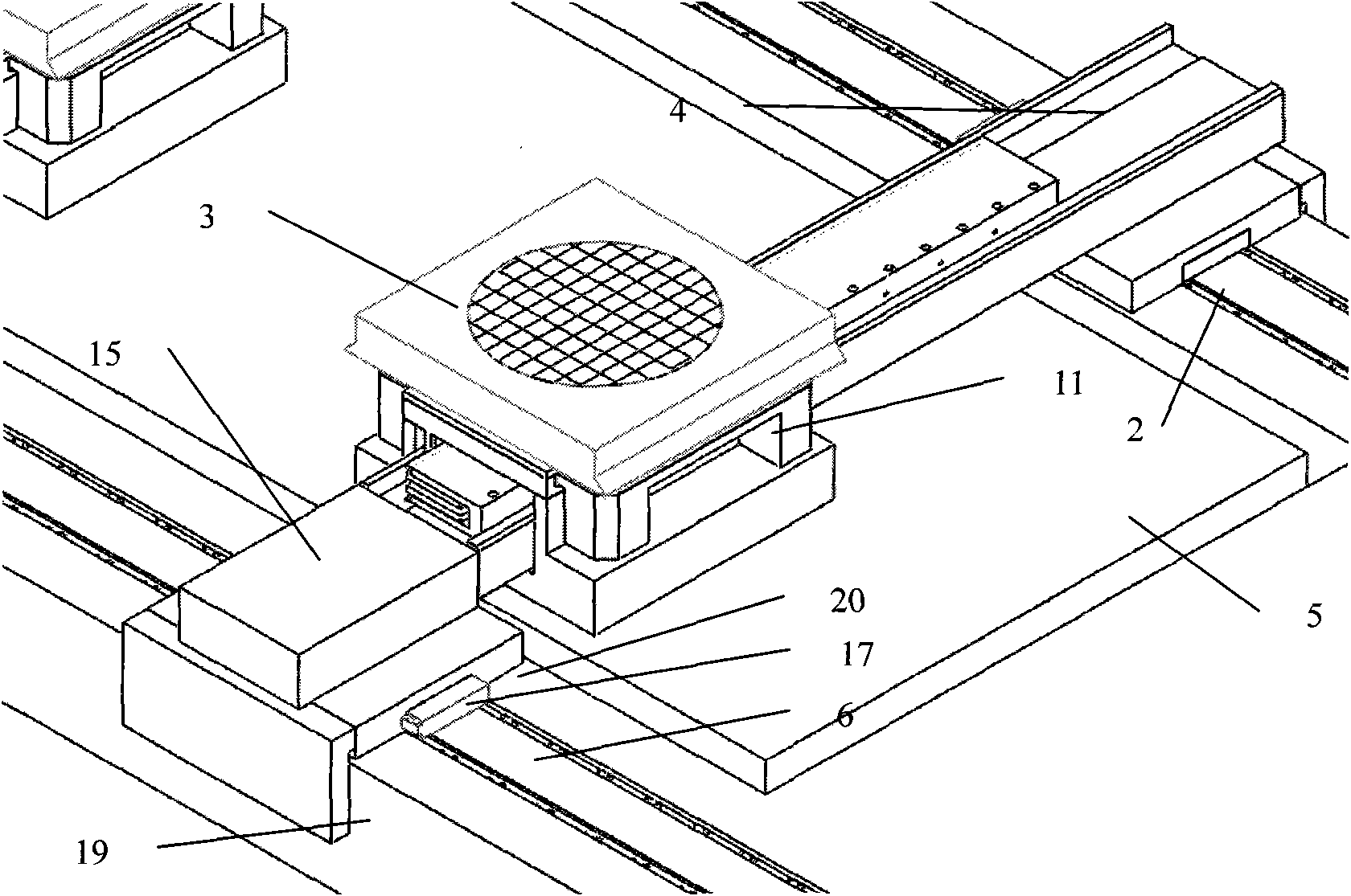 Method and system for exchanging two silicon wafer stages of photoetching machine