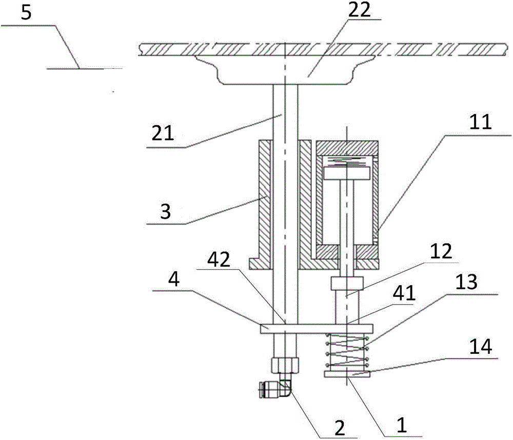 Suction cup device for grabbing glass from lower surface of glass plate and control method