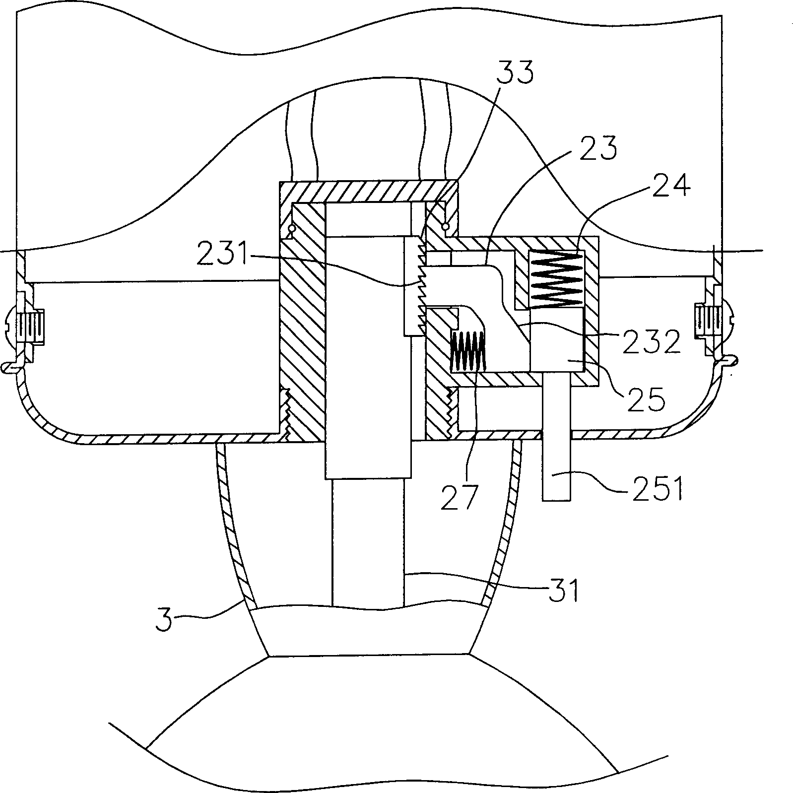 Improved ceiling fan lamp and ceiling fan combination structure