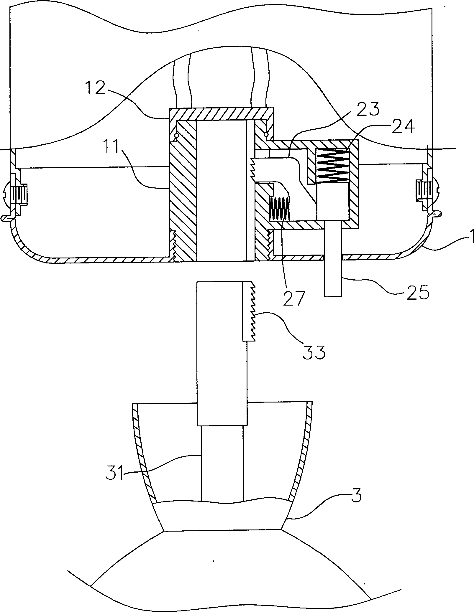 Improved ceiling fan lamp and ceiling fan combination structure