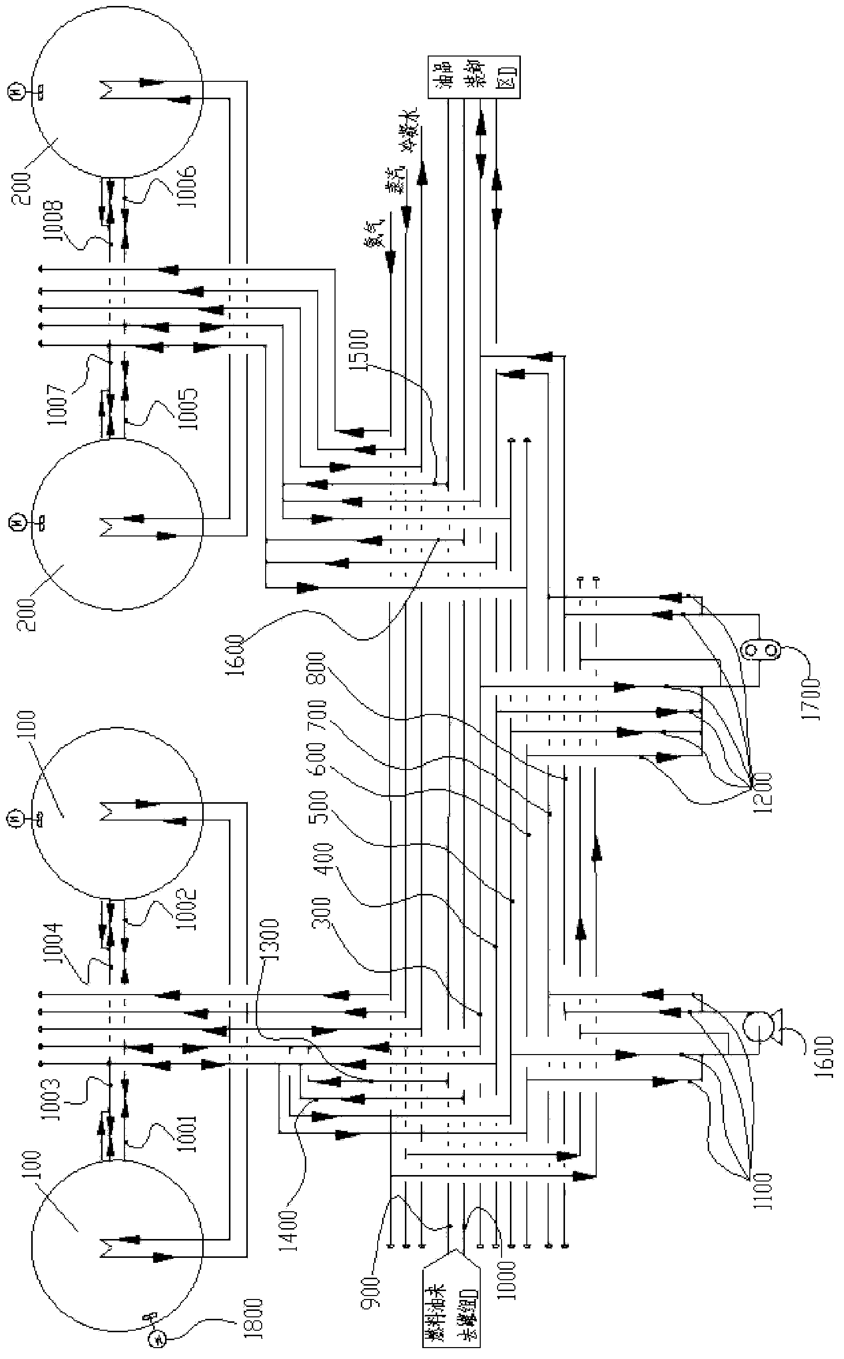 Petroleum conveying system applicable to large petroleum reserve depot