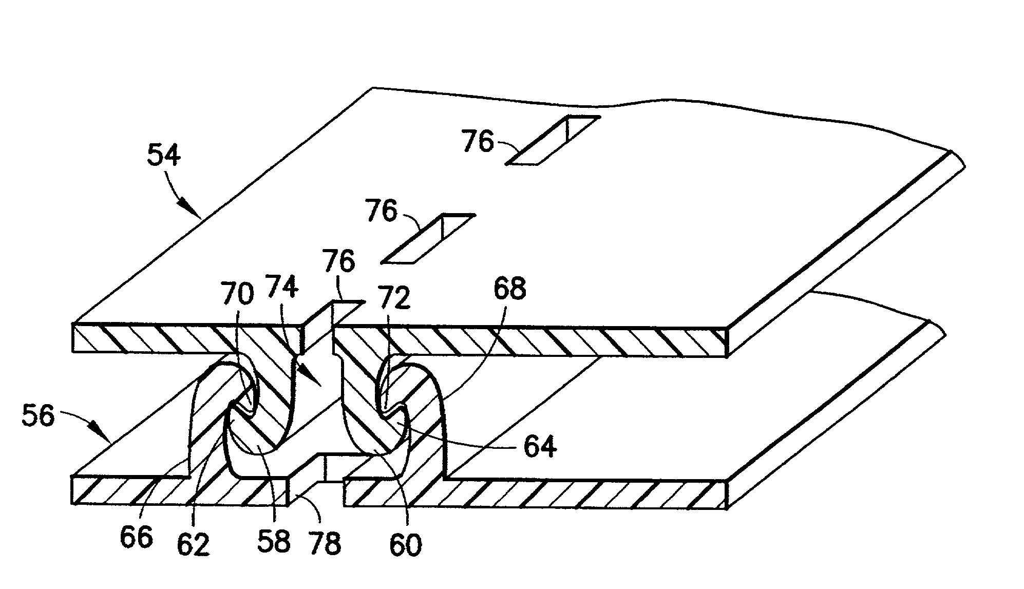 Powder-resistant flexible zipper for reclosable packaging