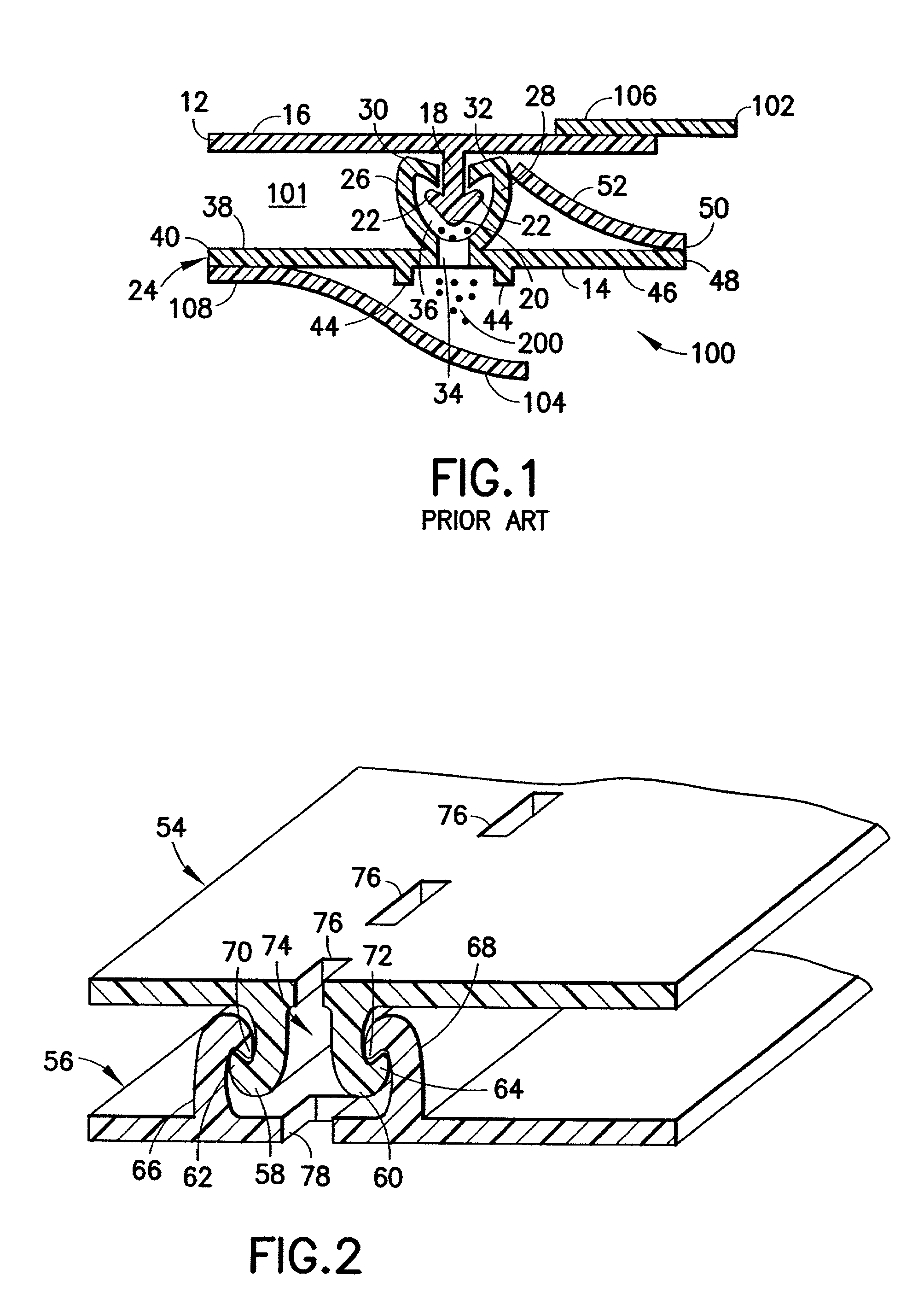 Powder-resistant flexible zipper for reclosable packaging