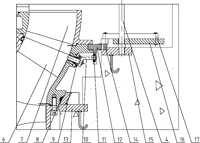 Guide vane angle regulating device for submersible pump