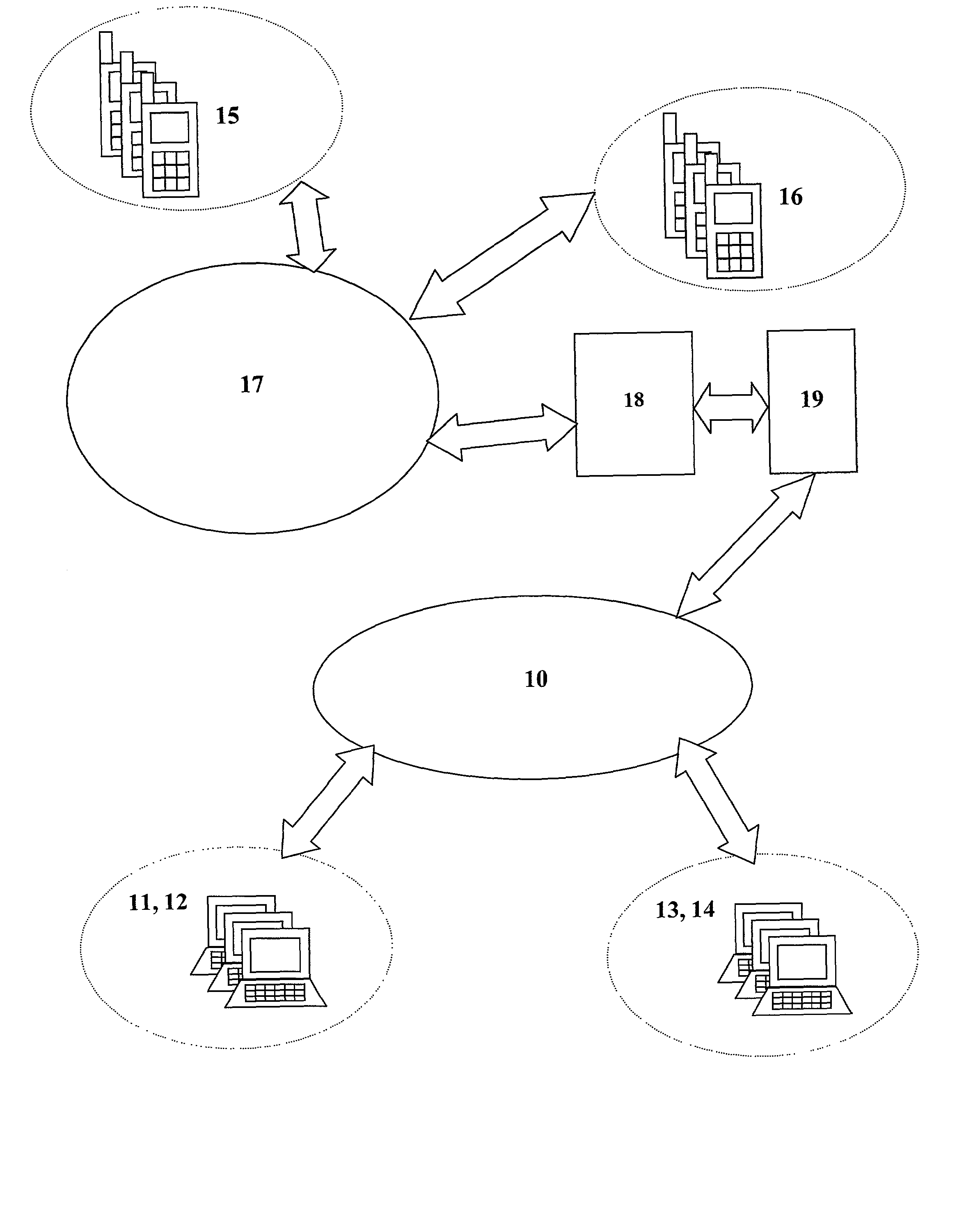 Network for information transfer for mobile stations