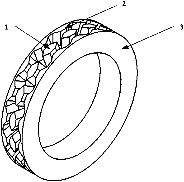 Mechanical sealing structure with honeycomb-shaped groove in cylindrical surface