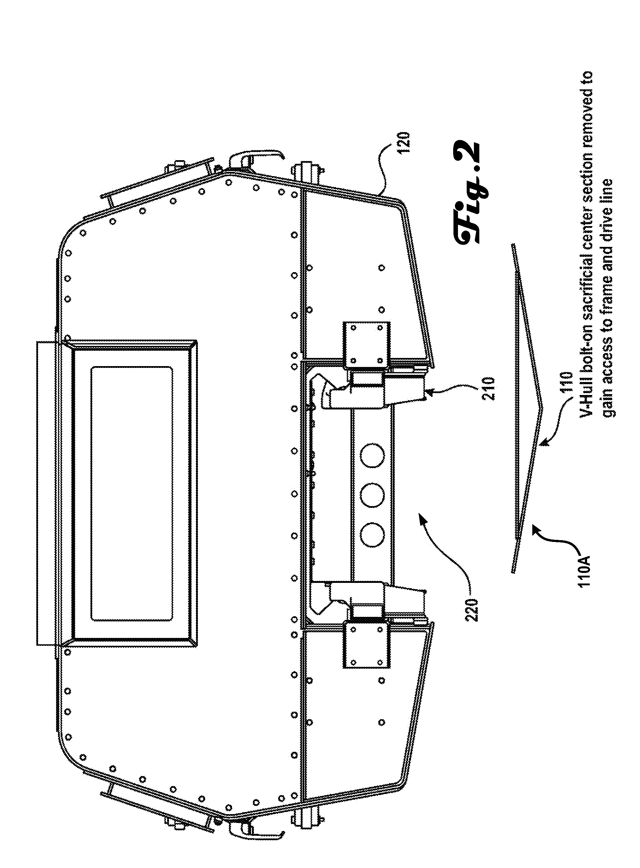 Moving sacrificial vehicle hull