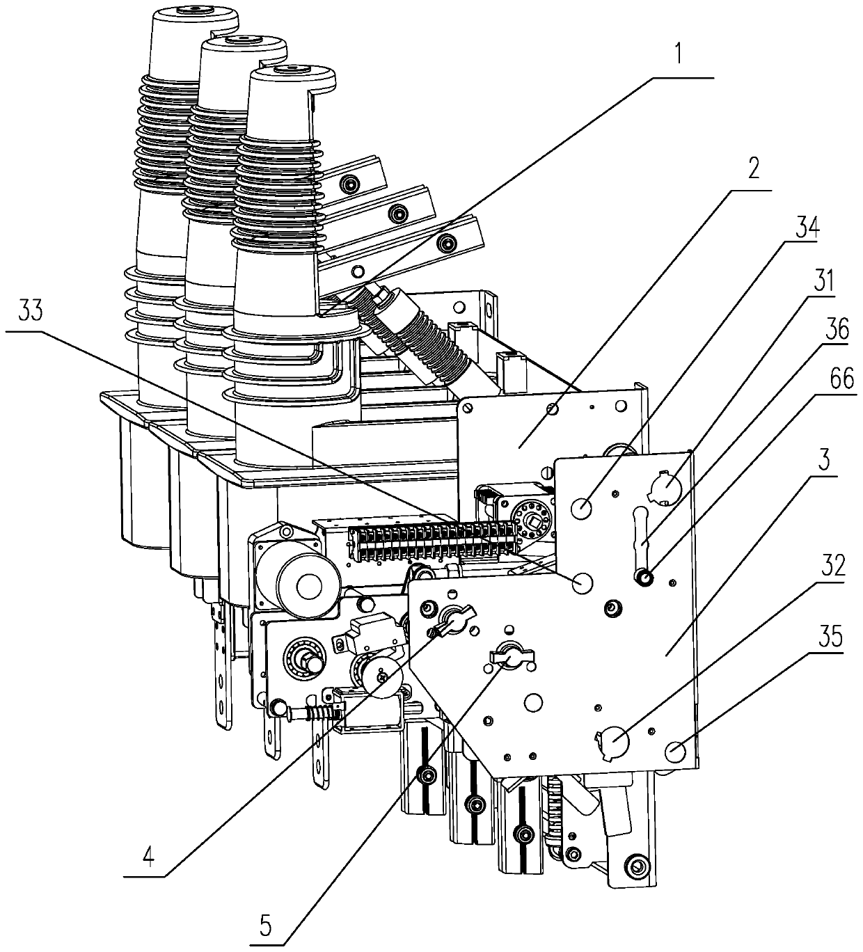 Operation interlocking device of vacuum circuit breaker