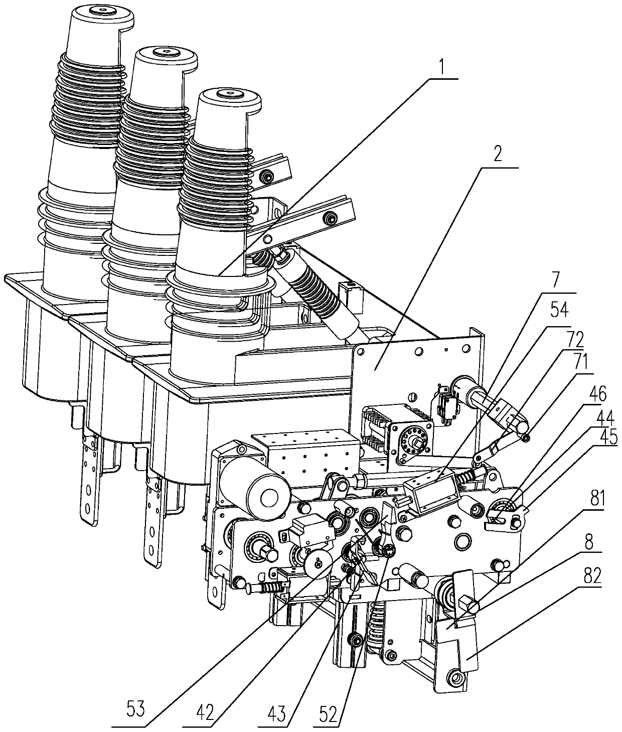 Operation interlocking device of vacuum circuit breaker