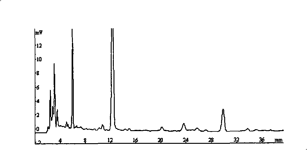 Method for simultaneously determining contents of chlorogenic acid, caffeic acid in dandelion preparation by HPLC