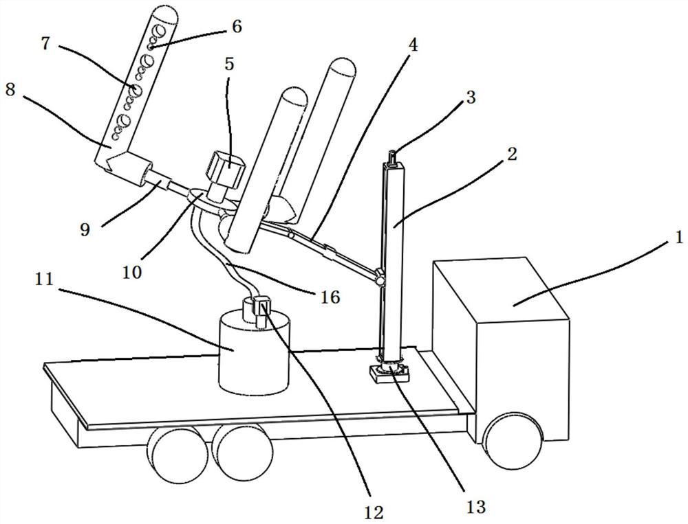 A kind of willow catkin curing mechanical arm and curing method for municipal engineering