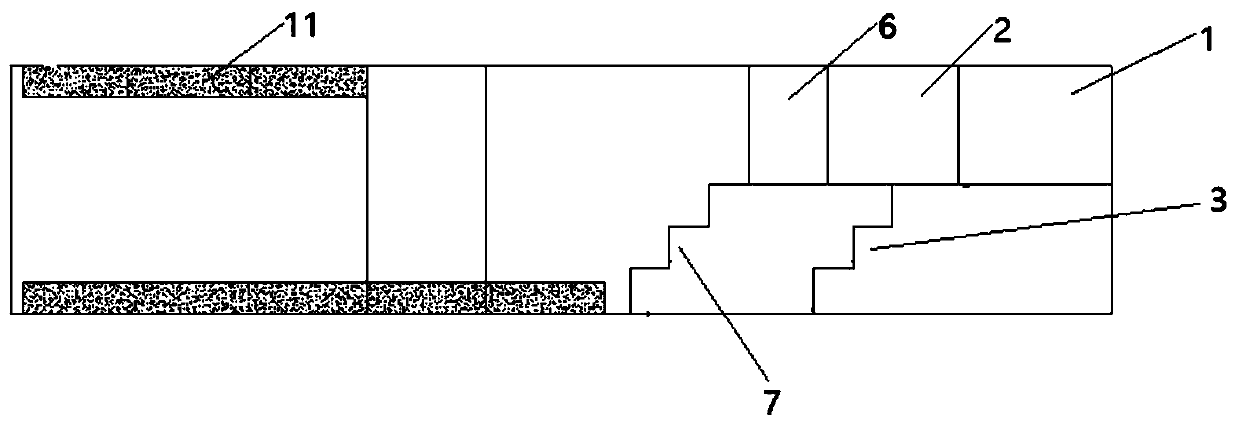 Super-large-section subsurface tunnel tall core soil dismounting method