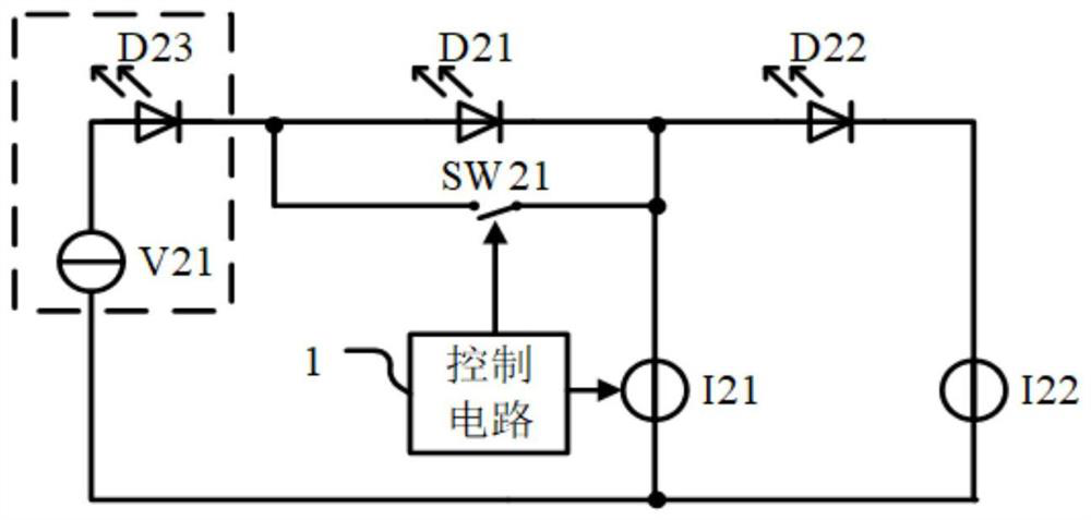 Double-base-island chip driving circuit, chip, constant-current driving circuit and control method